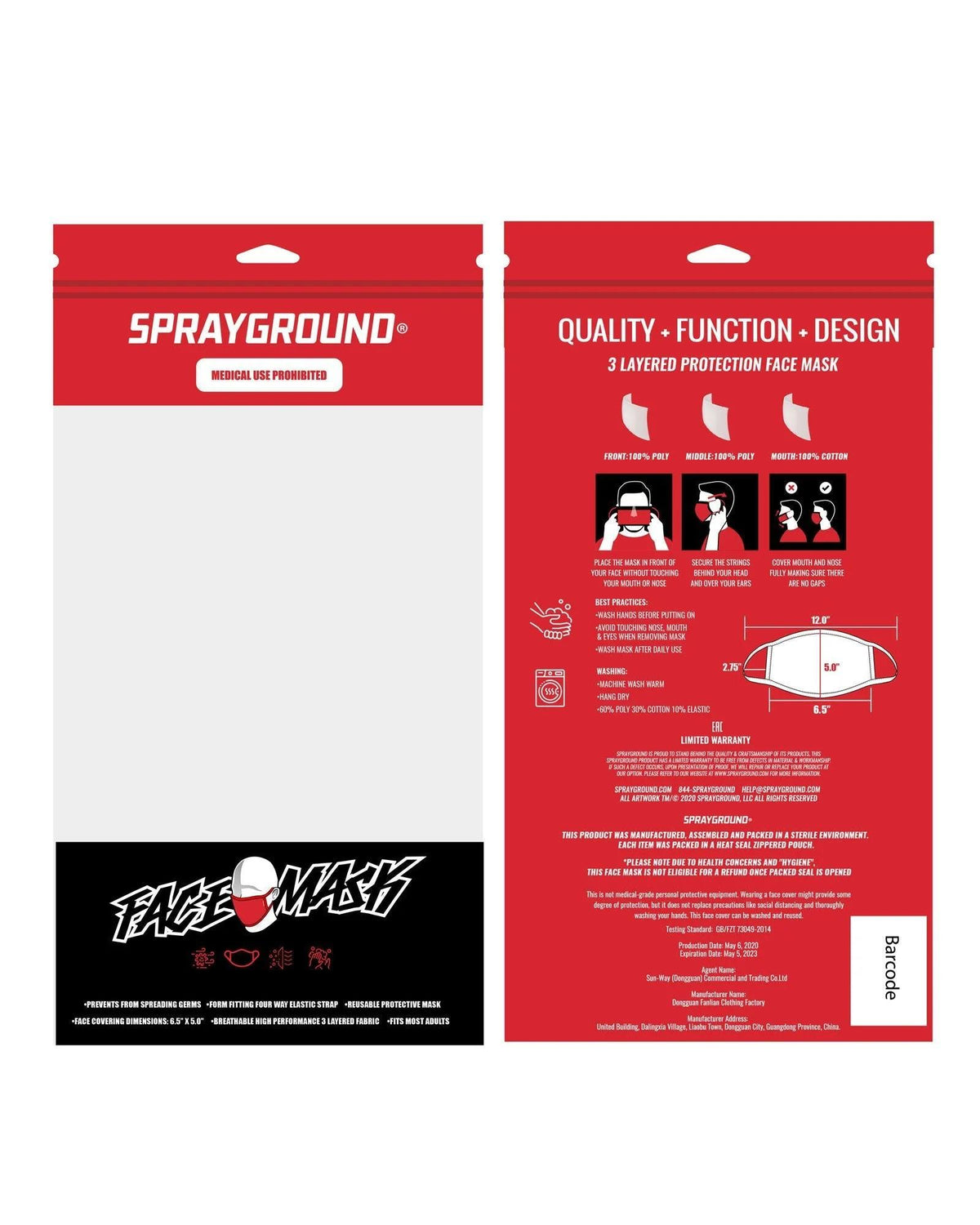 Sprayground 3AM SHARK FORM-FITTING MASK